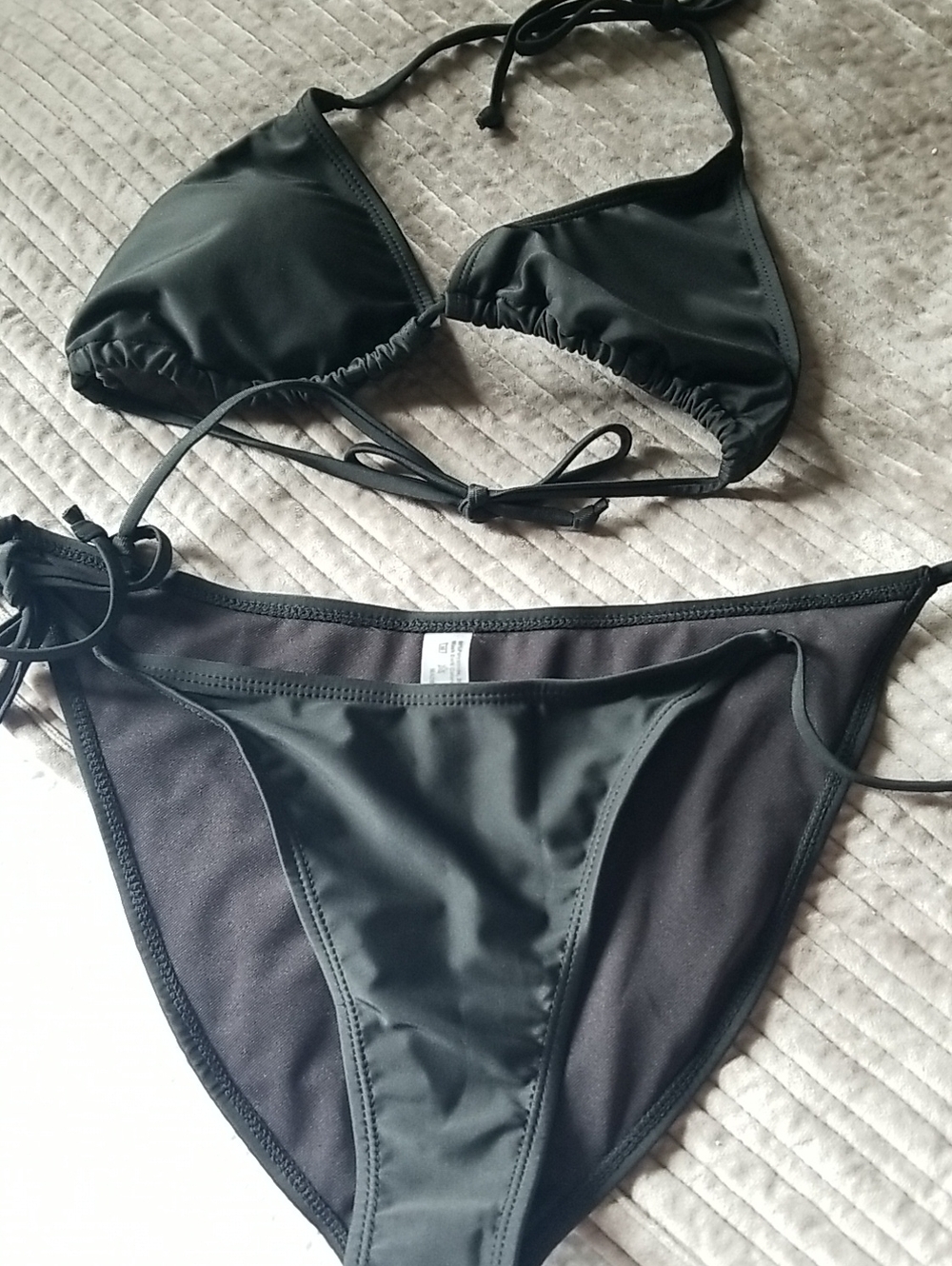 Black String Bikini Set - Women Swim
